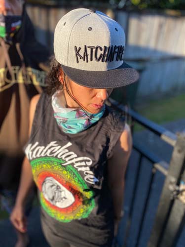 The Katchafire X Calibis Snapback Cap is a custom designed cap, with a Katchafire Lion Head inspired design on the underside of the peak. Check out our other headwear here