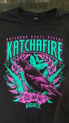 The Katchafire Womens Tui Singlet is a vibrant print, with signature Katchafire symbols and native NZ flora & fauna.  3 colour. Tees available.
