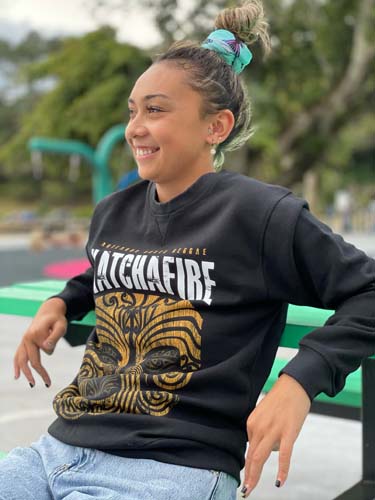The Katchafire Mataaora Crew are an awesome addition to our Katchafire merchandise.  Designed by Wiremu Barriball - Available to 5xl.