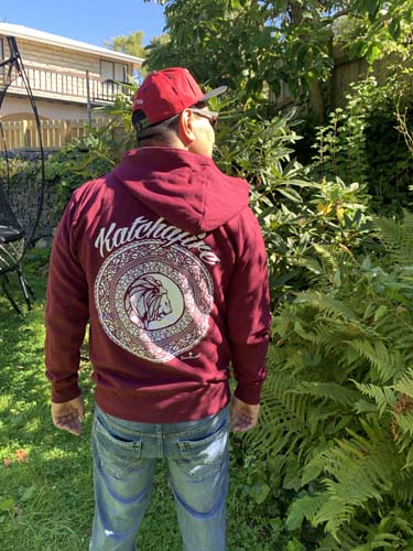 The Katchafire Mandala Zip Hoodies is an awesome new zip hood added to our Katchafire merchandise.  With 2 prints, both white on maroon, chest and back