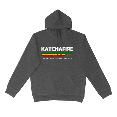 The Katchafire Distress Hoodie is a great warm hoodie and now available for preorder in alternate colours. S - 5xl. Distressed logo in signature colours on front. THESE COLOURS AND SIZES ARE ONLY AVAILABLE ON PREORDER.