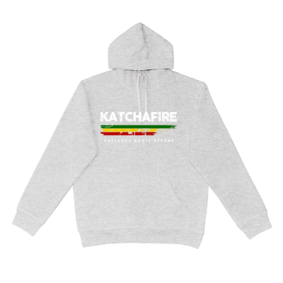 The Katchafire Distress Hoodie is a great warm hoodie and now available for preorder in alternate colours. S - 5xl. Distressed logo in signature colours on front. THESE COLOURS AND SIZES ARE ONLY AVAILABLE ON PREORDER.