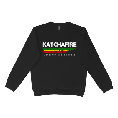 The Katchafire Distress Hoodie is a great warm crew neck jumper in 5 colours. S - 5xl. Distressed logo in signature colours on front. This item is on preorder only. Â
