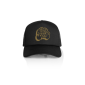 The Black Seeds Classic Bubble Trucker Cap is a fan favourite.  Your opportunity to get in alternative colours.  Gold print on front of cap. 